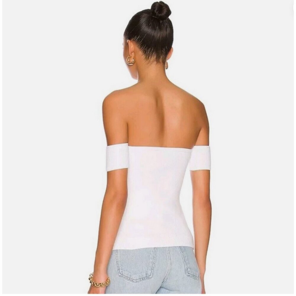 Helmut Lang Contour Banded-Sleeve Top in White - XS - NWT - Picture 4 of 9